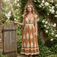 👗Mid-Year 50% Off!🍁Women's V-Neck Baroque Print Flowy Maxi Dress