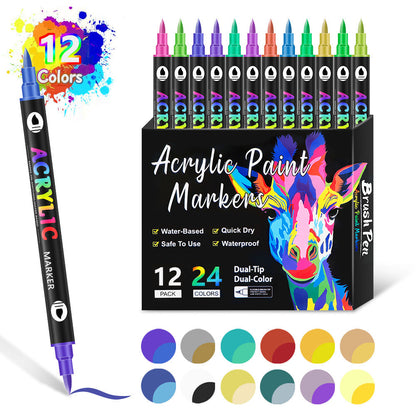🔥Hot Sale🌈Dual Tip Acrylic Paint Pen Marker