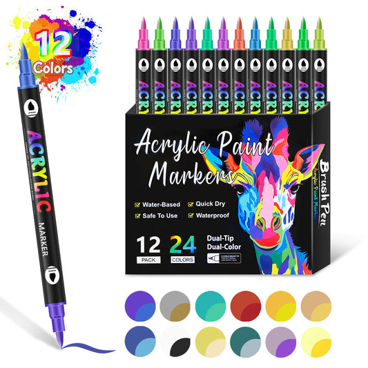 🔥Hot Sale🌈Dual Tip Acrylic Paint Pen Marker