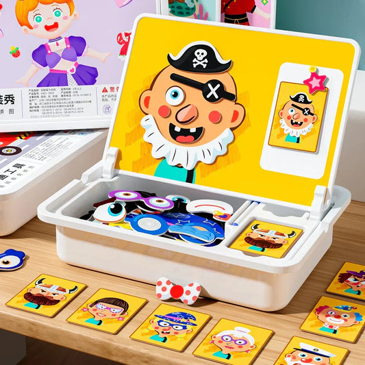 🔥While Supplies Last 40% OFF!🎉 Magnetic Puzzle Dress-Up Game Children's Double-Sided Educational Toy Portable Preschool Learning Toy