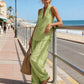 🍁👗Bohemian-Style Linen Two-Piece Set—Strapless Tank Top and Wide-Leg Pants