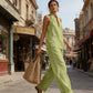 🍁👗Bohemian-Style Linen Two-Piece Set—Strapless Tank Top and Wide-Leg Pants