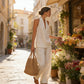 🍁👗Bohemian-Style Linen Two-Piece Set—Strapless Tank Top and Wide-Leg Pants