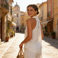 🍁👗Bohemian-Style Linen Two-Piece Set—Strapless Tank Top and Wide-Leg Pants