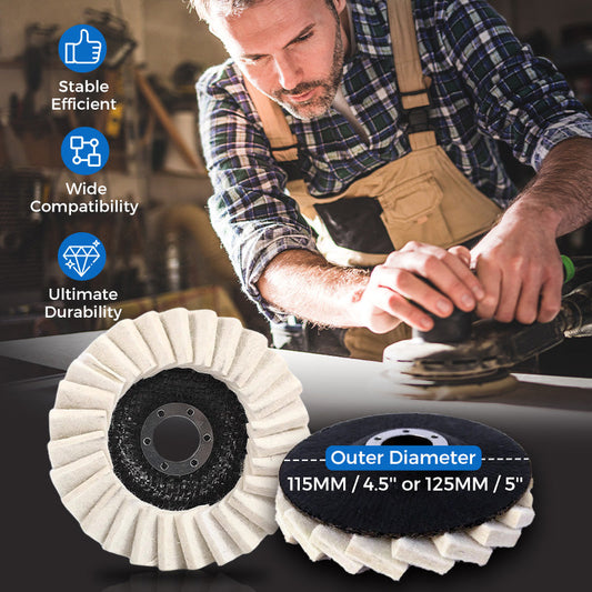 ✨ Limited 50% OFF - Premium Wool Felt Buffing Pads | Compatible with All Angle Grinders ⚙️