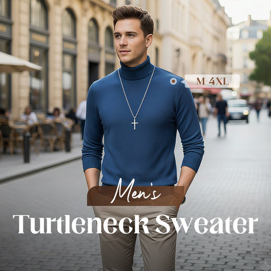 ⏳Black Friday Sale 50% off⏰Men's Solid Color Premium Turtleneck Sweater👔