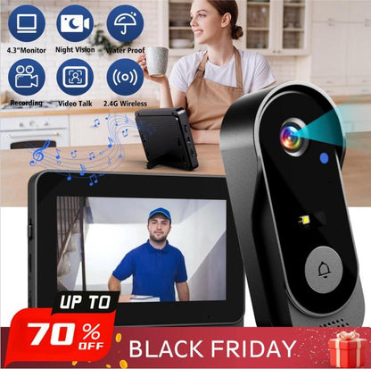 🏠 LIMITED-TIME 50% OFF! 📺 Doorbell Camera with Screen – Live View, Two-way Talk, Night Vision 🔔