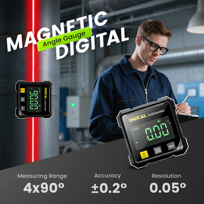 📐 50% OFF NOW!🔥4-Side Magnetic Digital Angle Gauge - Laser Precision & Multi-Surface Use, Perfect for Woodworking and Construction ✨