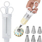 🧁🍪Stainless Steel Cake Decorating Gun Kit – Complete Frosting Piping Set with 18 Tips & Nozzles – Decorate Inside & Out🎂