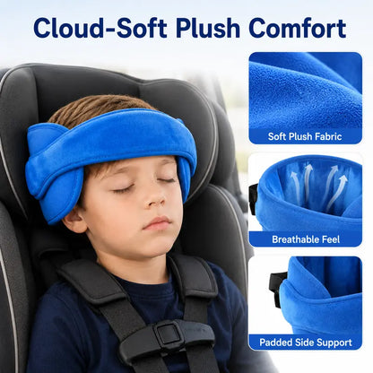 🫂💤Adjustable Kids’ Travel Head Support Band – Soft Padded Car Seat Nap Strap