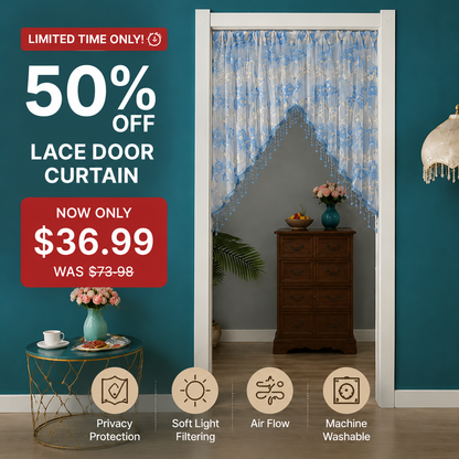 🌸Lace Short Door Curtain with Tassels