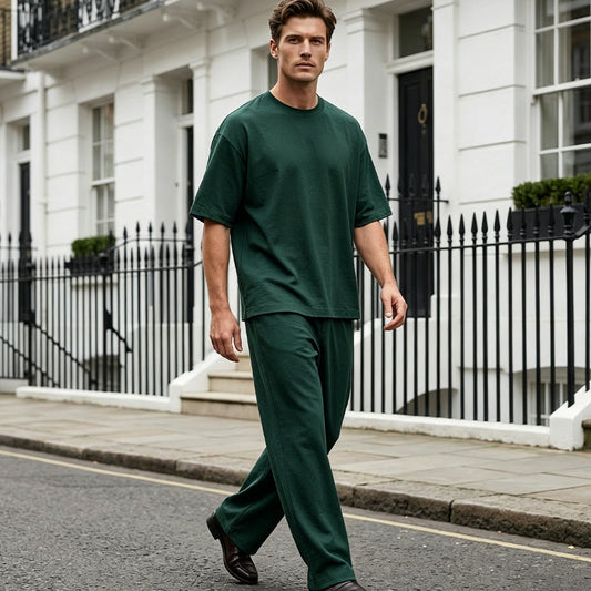 🏖️New arrival 40% OFF!😎Men's T-Shirt & Wide-Leg Pants 2-Piece Set