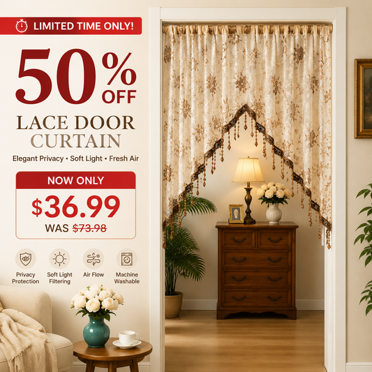 🌸Lace Short Door Curtain with Tassels