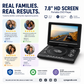 📺💿7.8" Portable DVD Player with Rechargeable Battery & USB/SD Support