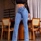 👖40% OFF NOW!💃 Women‘s Stretch Flare Jeans – High Waist, Body-Hugging Fit & Retro Style ✨