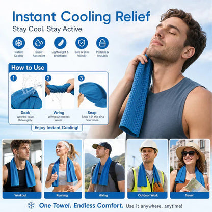 ❄️Buy 1 Get 1 Free☀️Cold Sweat Towel You Can Use Anywhere, Anytime! Reusable Soft Absorbent Cooling Portable