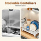🗃️🫙Large-Capacity Dish Drying Rack with 360° Rotating Drain Spout