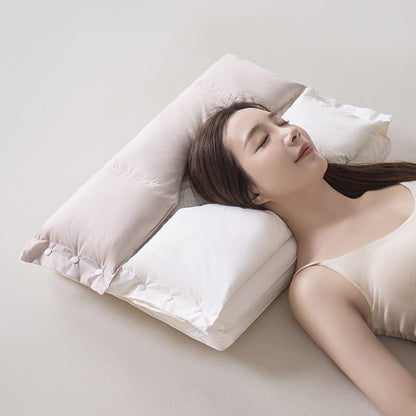 🛌😴Dual-Zone Ergonomic Sleeping Pillow | Detachable Layers to Set Your Ideal Height