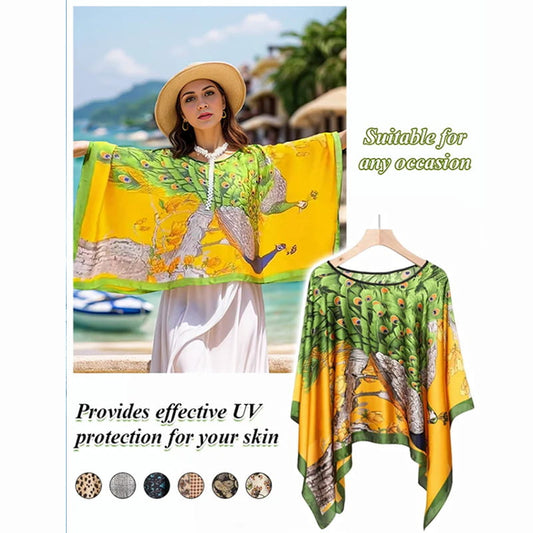 Sun Protection Printed Versatile Loose Pullover Shawl