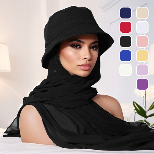 UV Protection 2-in-1 Bucket Hat with Hijab