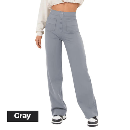 High - Waisted Elastic Casual Pants