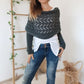 💝Gift Idea Hot sale 50% OFF🔥Women’s Knitted Cut-Out Shawl Poncho Wrap