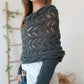 💝Gift Idea Hot sale 50% OFF🔥Women’s Knitted Cut-Out Shawl Poncho Wrap