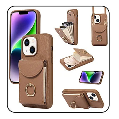 Phone Case with Card Holder & Ring Stand for iPhone