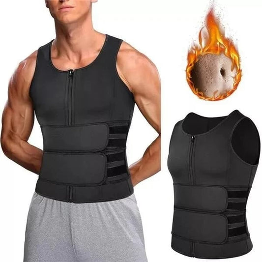 🔥 2026 Sale — Over 12,000 Sold!🔥 Men's Shapewear Sauna Vest – Double Belt Waist Trainer 💪