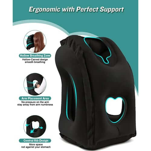 😴✈️Inflatable Ergonomic Hollow-Cutout Travel Pillow | Naps on the Go and at Your Office Desk☁️