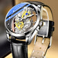 ⌚🕳️Men's Fashion Skeleton-Decor Faux-Tourbillon Quartz Watch |  Luminous Hands and Markers🌀