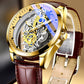 ⌚🕳️Men's Fashion Skeleton-Decor Faux-Tourbillon Quartz Watch |  Luminous Hands and Markers🌀