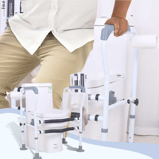 🚽🛠️Toilet Safety Rails for Elderly Parents | No Drilling | 550lb Stable Support🔧