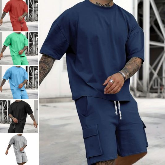 👕New arrival 40% OFF!🩳Men's Casual Short Sleeve T-Shirt Shorts Set