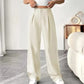 👖New arrival 40% OFF!💝Women's High Waisted Straight Leg Work Trousers with Side Pockets -✨Smart & Casual Look for Office and Beyond