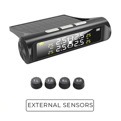 🚗40% OFF NOW! ✨ Solar Tire Pressure Monitor - Real-Time 4-Wheel Display with Wireless Sensors & Waterproof Design for Enhanced Safety 🔋🌞