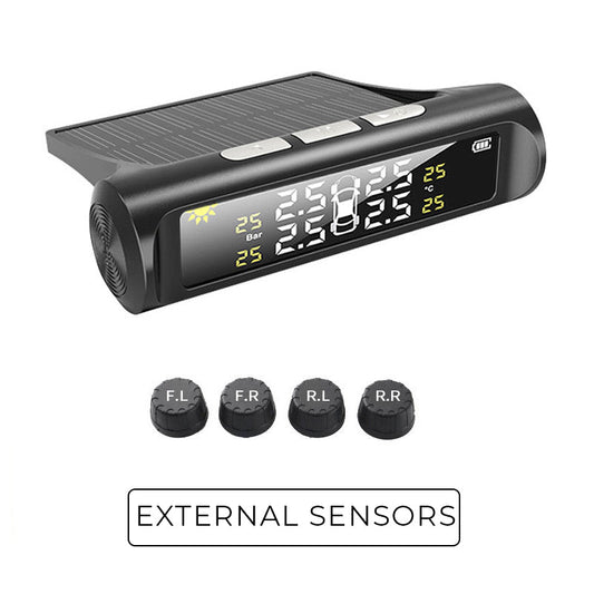 🚗40% OFF NOW! ✨ Solar Tire Pressure Monitor - Real-Time 4-Wheel Display with Wireless Sensors & Waterproof Design for Enhanced Safety 🔋🌞