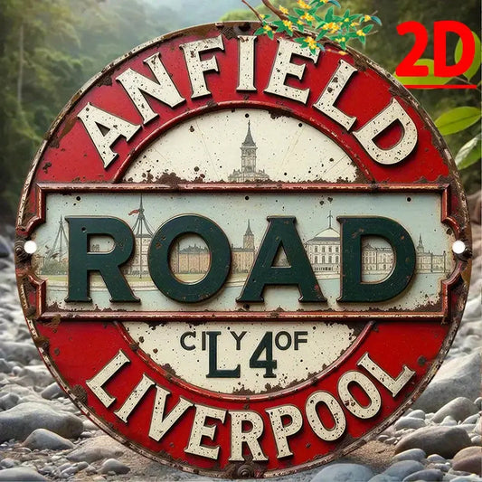Vintage Anfield Road L4 Aluminum Wall Sign