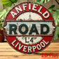 Vintage Anfield Road L4 Aluminum Wall Sign