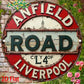 Vintage Anfield Road L4 Aluminum Wall Sign