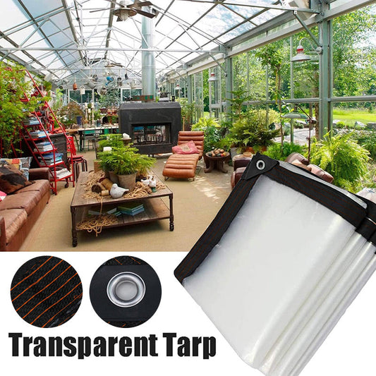 ⛺☔Heavy-Duty Clear Waterproof Tarp with Reinforced Grommets🌧️