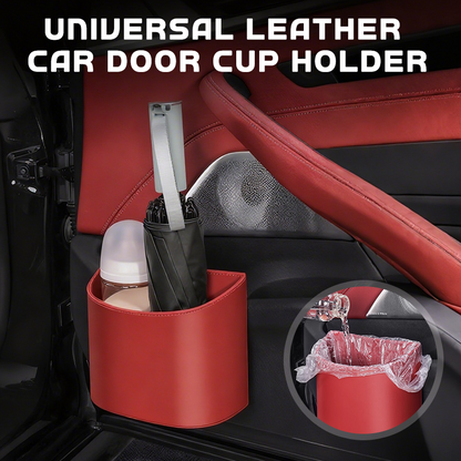 🚗🧺Clip-On PU Leather Car Cup Holder & Organizer