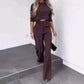 📢40%  OFF!⏰Women's Elegant Crop Top & Wide-Leg Pants Set