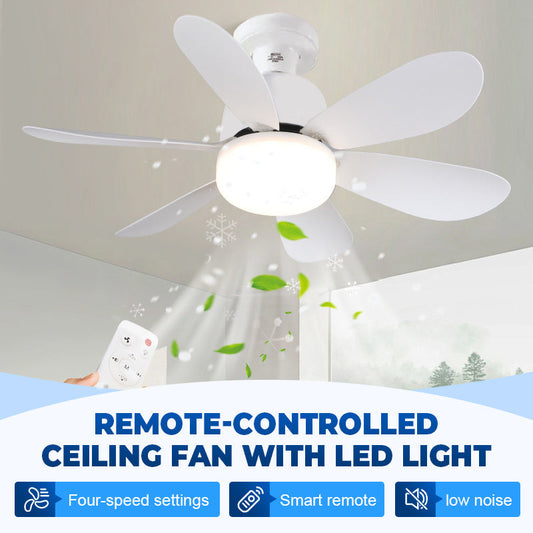 🌬️🌞New Arrival Hot Sale - 40% OFF!🛋️2-in-1 Remote-Controlled Ceiling Fan with LED Light