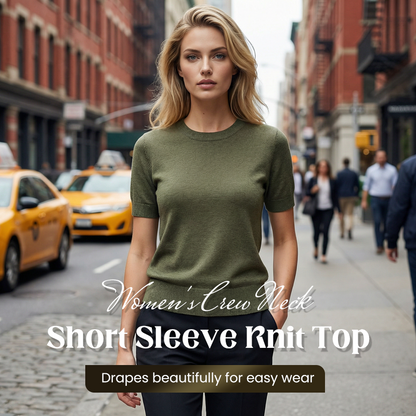 ⛱️40% OFF!🌞Women's Crew Neck Short Sleeve Knit Top👚