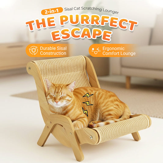 🐱🛋️ Heavy-Duty Sisal Cat Lounger | Stable Frame for Large and Multiple Cats✨