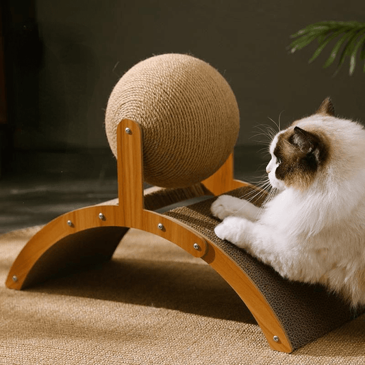 🐱🌾Natural Sisal Cat Scratching Ball with Cardboard Scratch Pad🕳️