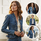 🧥40% OFF NOW!! 🌸 Women's Denim Jacket with Ruffles & Open Front – Lightweight & Feminine – Versatile & Chic 👗