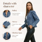🧥40% OFF NOW!! 🌸 Women's Denim Jacket with Ruffles & Open Front – Lightweight & Feminine – Versatile & Chic 👗