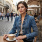 🧥40% OFF NOW!! 🌸 Women's Denim Jacket with Ruffles & Open Front – Lightweight & Feminine – Versatile & Chic 👗